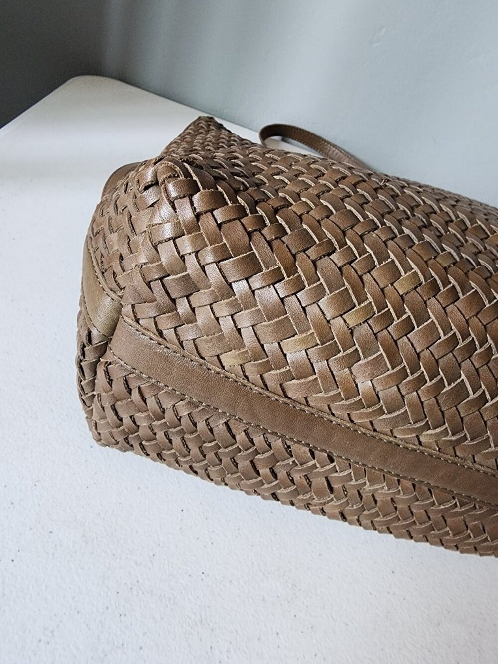 Madewell Brown Woven Tote "EUC" - Picture 9 of 16